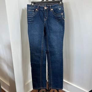 Girls Justice dark straight leg jeans